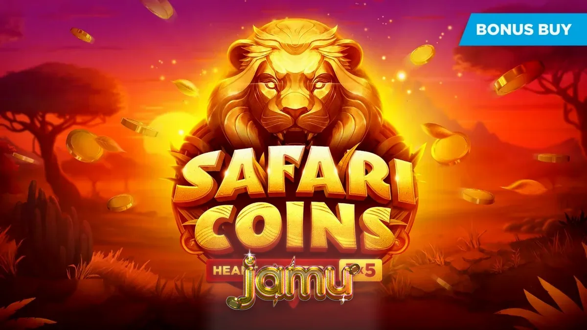 Tampilan antarmuka slot Safari Coins pada perangkat seluler